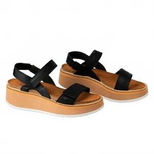 NEW YALEET women's meringue platform sandal in black